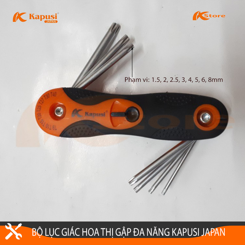 BỘ LỤC GIÁC HOA THỊ GẬP 8 CHI TIẾT - BỘ LỤC GIÁC BÔNG XẾP ĐA NĂNG KAPUSI JAPAN, HÀNG CAO CẤP BẢO HÀNH 6 THÁNG