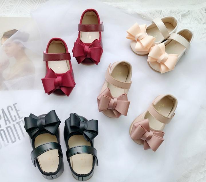 Giầy nơ búp bê đế mềm quai ngang xinh xắn đáng yêu cho bé gái