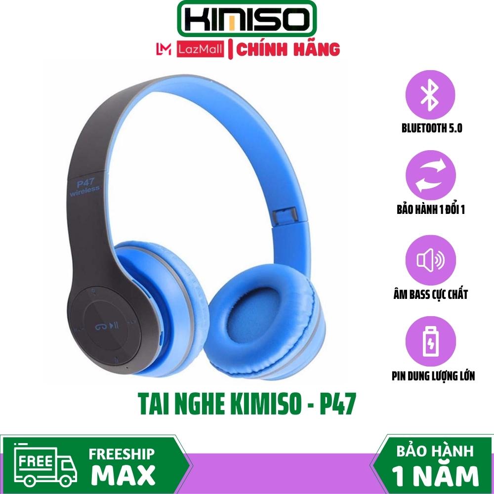 Tai Nghe Bluetooth KIMISO P47 có khe thẻ nhớ - ÂM THANH CỰC CHẤT, Có mic over ear headphones - Không đau tai