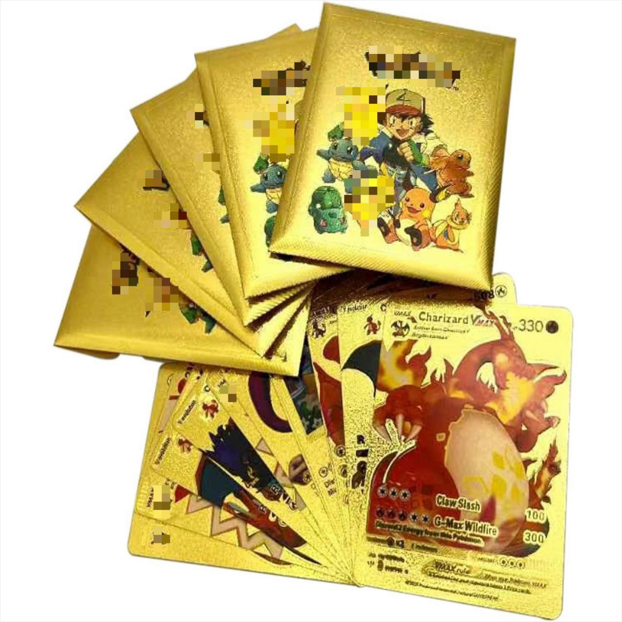 Thẻ Bài Pokemon Kim Loại Màu Vàng Kim Vmax GX