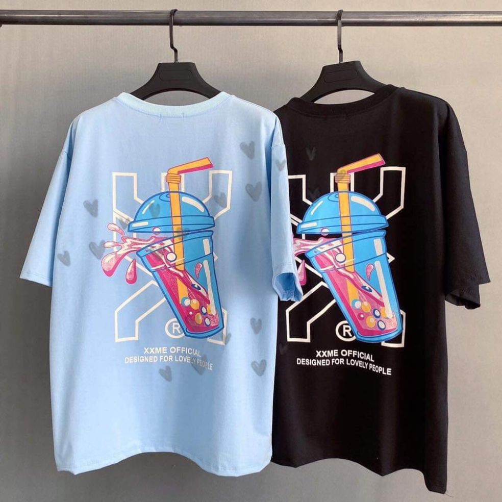 XXME OFFICIAL Tee (Blue/Black) - Áo phông tay lỡ xxme unisex  oversize bobaboba XXMe
