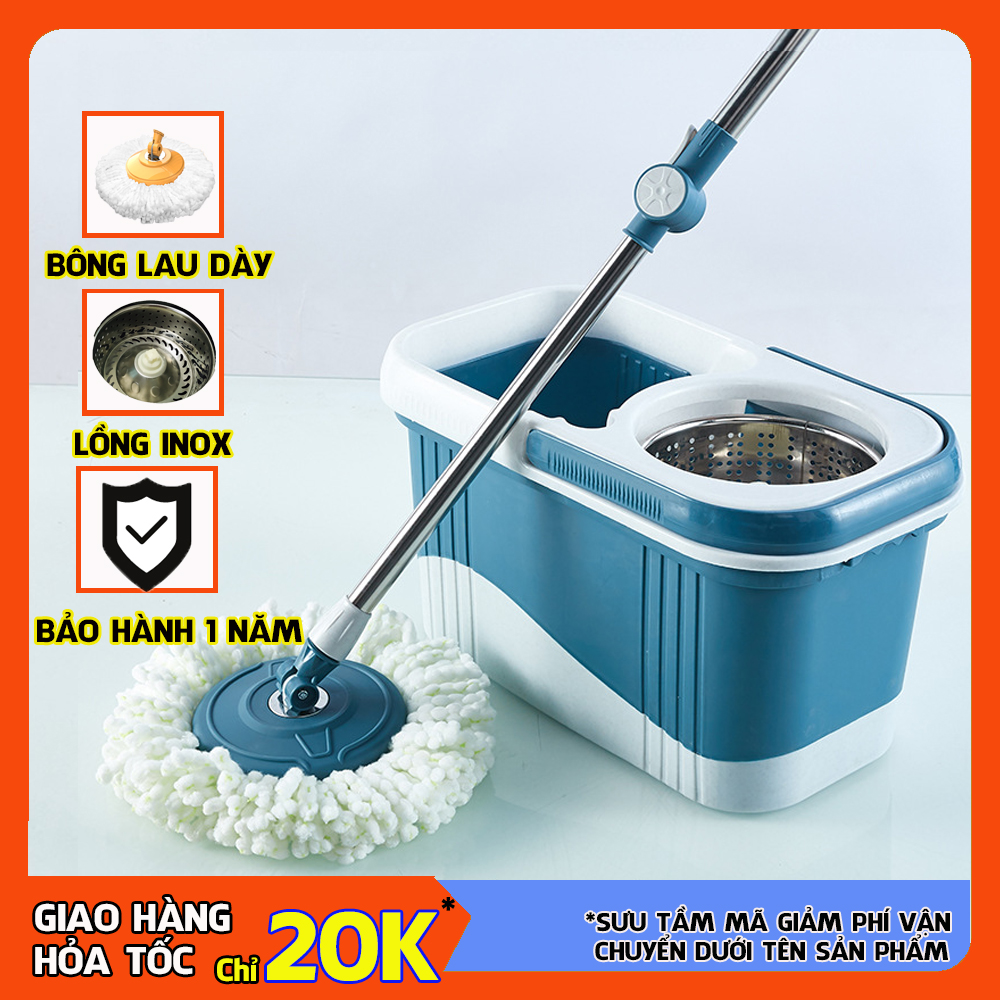 [HÀNG TỐT]  Bộ lau nhà thông minh tự vắt 360 lồng Inox, bộ lau nhà đa năng thông minh tự vắt Công nghệ thông minh vắt khô, lau sạch nhanh - Bảo Hành 6 tháng