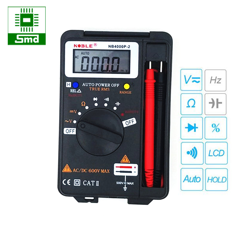 Đồng hồ đo vạn năng noble nb 4000p-2, tự động chuyển thang đo, bỏ túi tiện dụng nb4000p