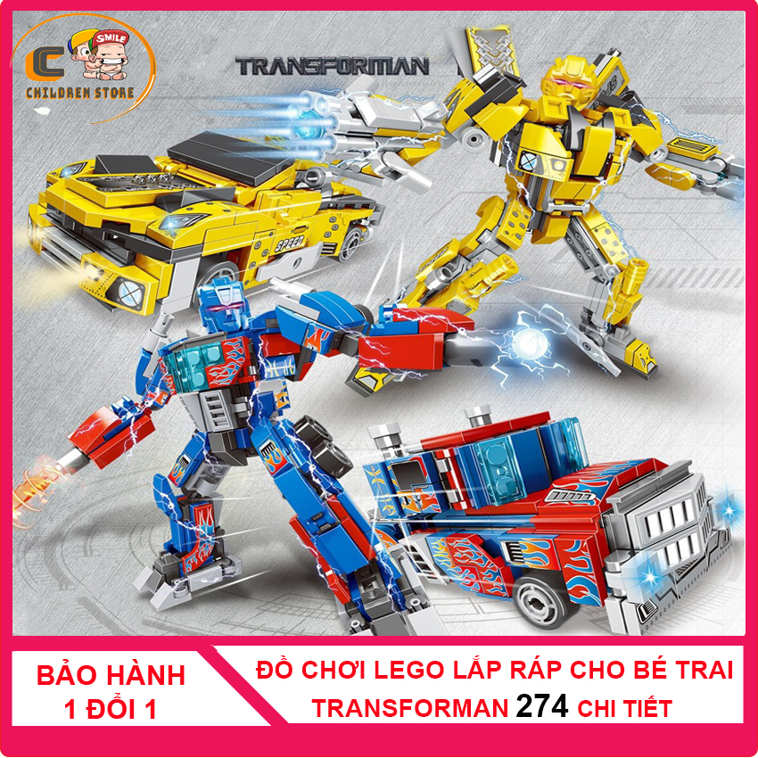 [ 274 CHI TIẾT] Đồ chơi lắp ráp transformers optimus robot prime Children Store cho bé trai, robot biến hình, robot optimus,  siêu nhân biến hình, oto biến hình