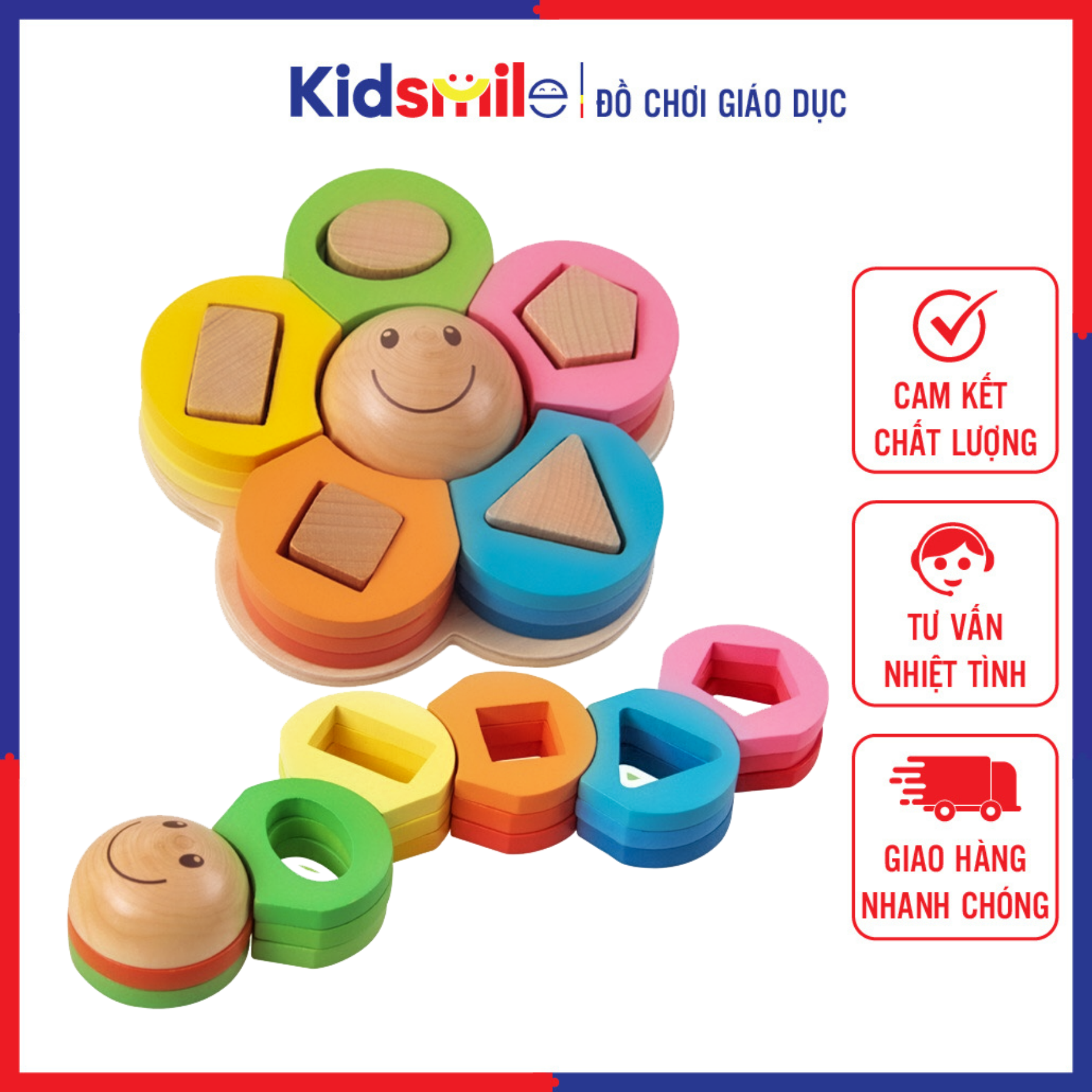 Đồ chơi trẻ em thông minh bộ xếp hình xiên cọc  phát triển tư duy logic cho trẻ em từ 1 tuổi trở lên, chất liệu gỗ tự nhiên bền đẹp