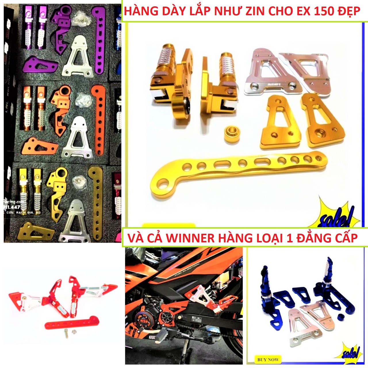 BỘ GÁC CHÂN BIKE Exciter 150 HỢP KIM NHÔM CẮT CNC LOẠI ĐẸP HÀNG XỊN , BỘ GÁC CHÂN KIỂNG CNC EX 150 ĐỘ XE ĐẲNG CẤP , TRỌN BỘ GÁC CHÂN KIỂU EX 150 LẮP NHƯ ZIN , ĐỒ CHƠI XE MÁY , PHỤ KIỆN XE MÁY