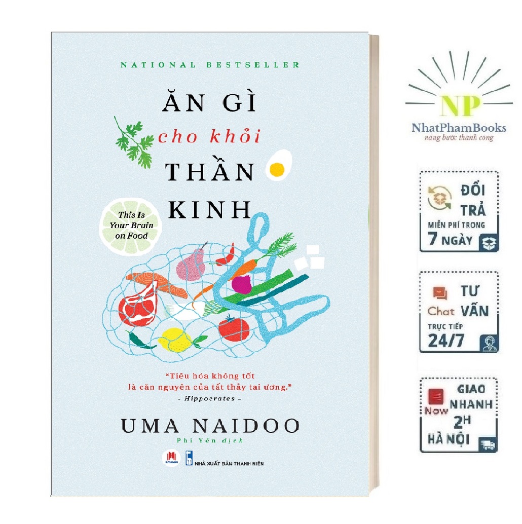 Sách - Ăn gì cho khỏi thần kinh – Uma Naidoo – Phi Yến dịch – Huy Hoàng Books – NXB Thanh Niên (bìa mềm)
