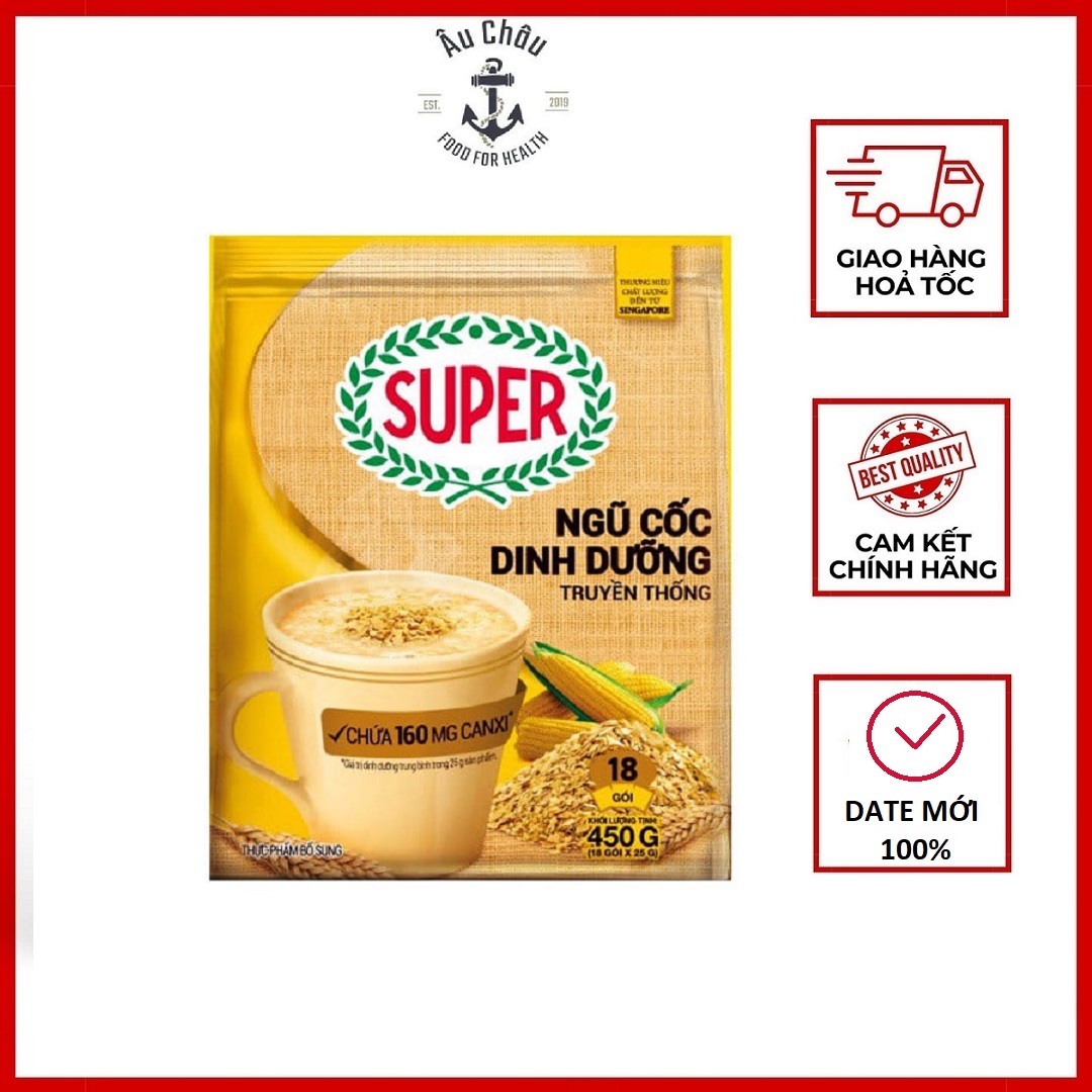 Sữa ngũ cốc dinh dưỡng super yến mạch ít đường của singapore 450g 18 gói - âu châu shop