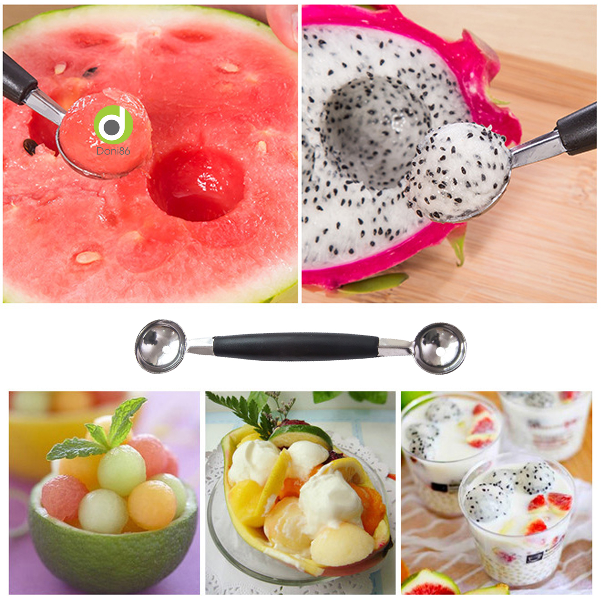 [HCM]1 cái muỗng múc trái cây quả cầu trang trí các món chè kem cocktail - PK112 - doni86