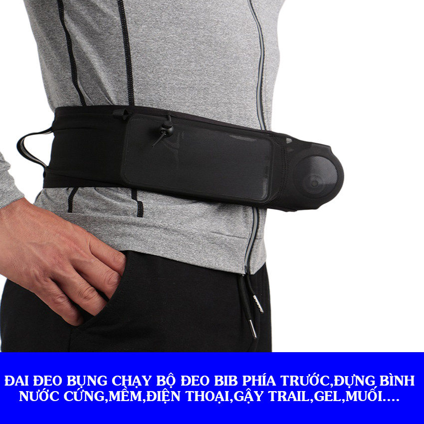 Đai đeo bụng chạy bộ đựng điện thoại,bình nước cứng hoặc mềm,gậy trail,đeo bib,gel,muối...