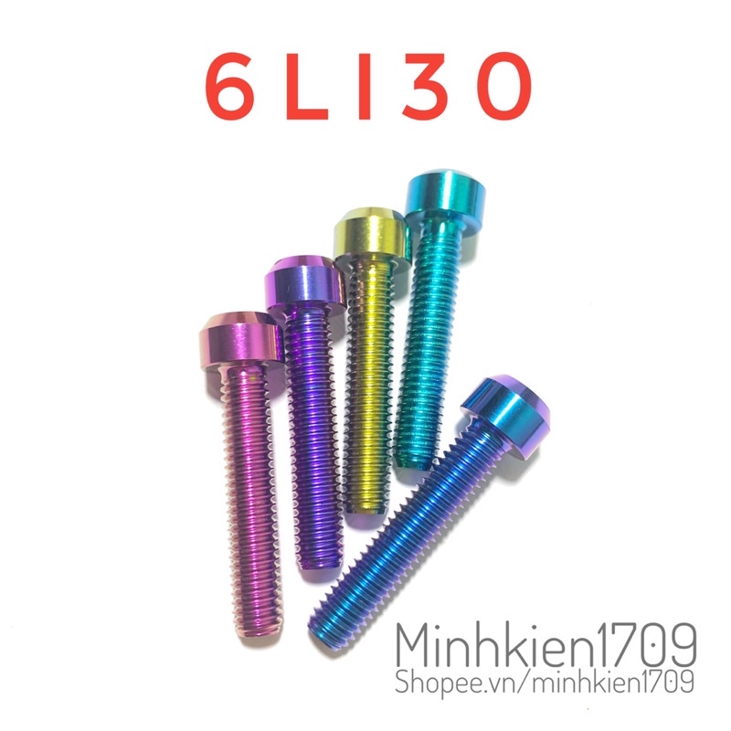 Ốc titan 6li30 đầu trụ đầy đủ các màu