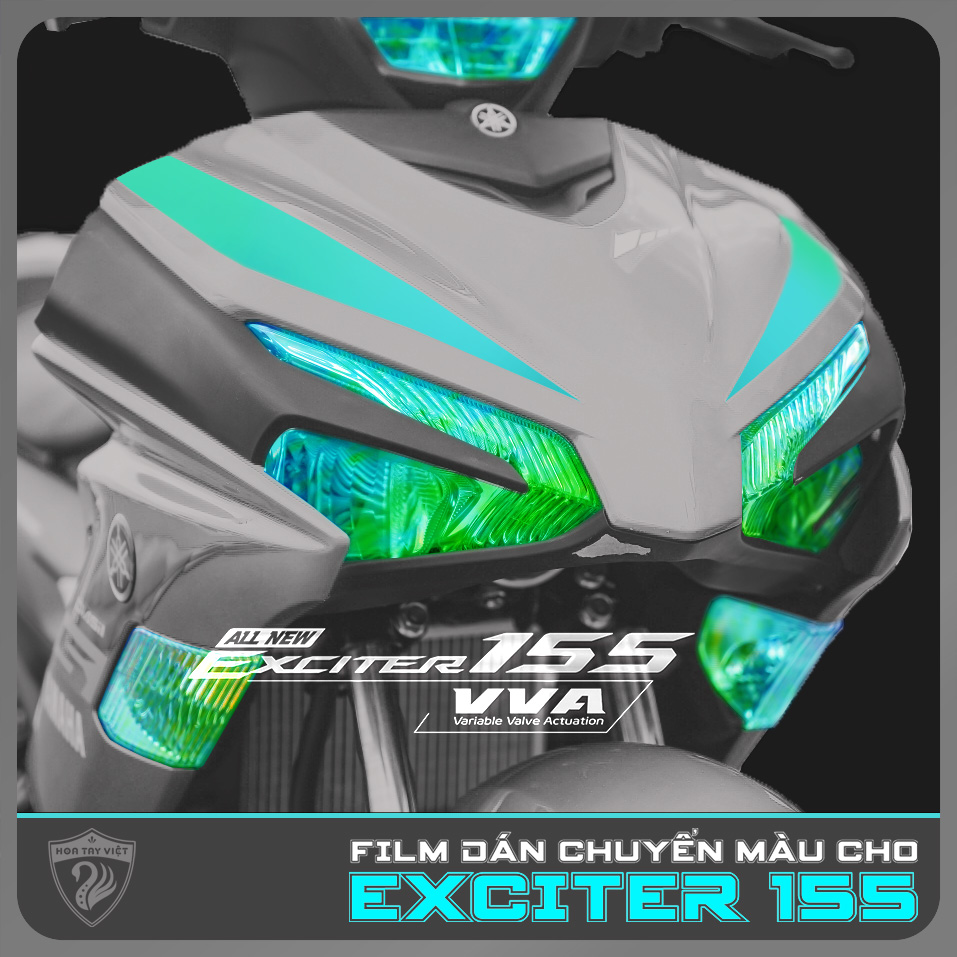 Decal tem chuyển màu chóa đèn xe exciter 155 vva cao cấp chống trầy xước ex 155