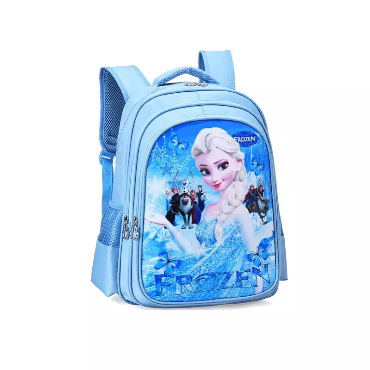 Cặp học sinh Elsa Balo Đi Học Dòng chống gù lưng chất liệu chống thấm tuyệt đối + Tặng Bộ Màu.