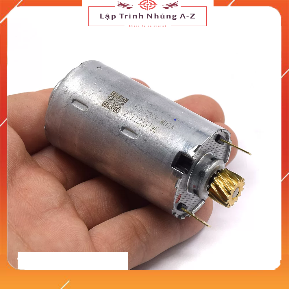 [Lập Trình Nhúng A-Z][G100] Động Cơ DC 6V - 12V (6100 - 12300 Rpm) Có Ổ Bi Phía Trước Và Bánh Răng Xoắn Ốc 14 Răng