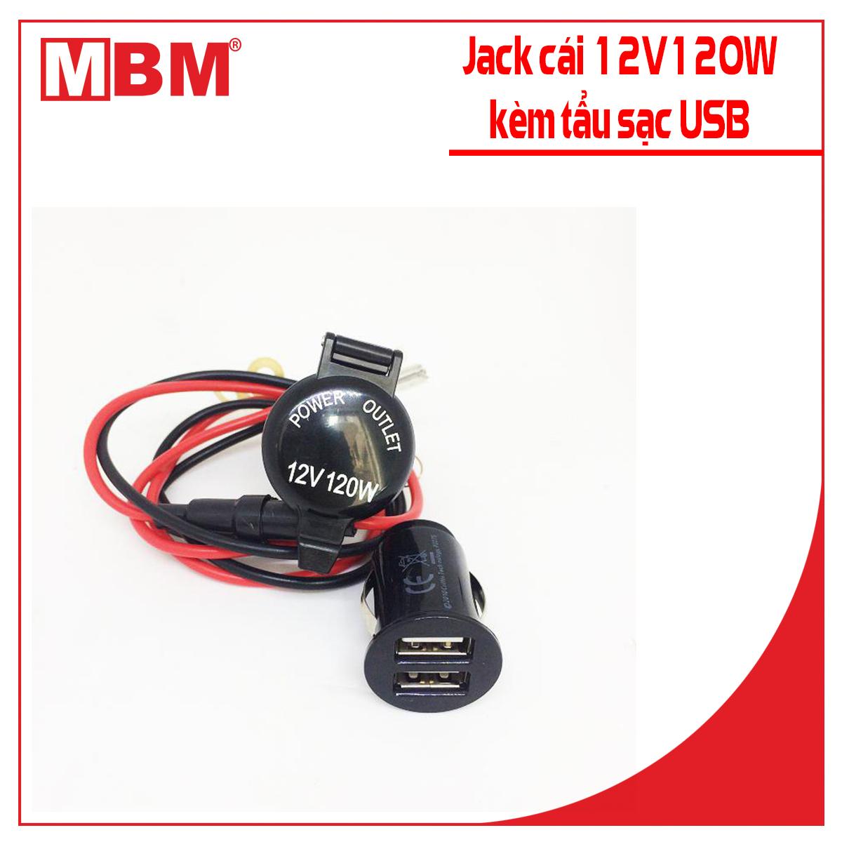 [HÀNG GIÁ KHO]Jack cái cắm nguồn oto 12V24V 120W kèm sạc USB,tẩu xạc, tẩu nguồn o tô - MÁY BƠM TIỆN LỢI