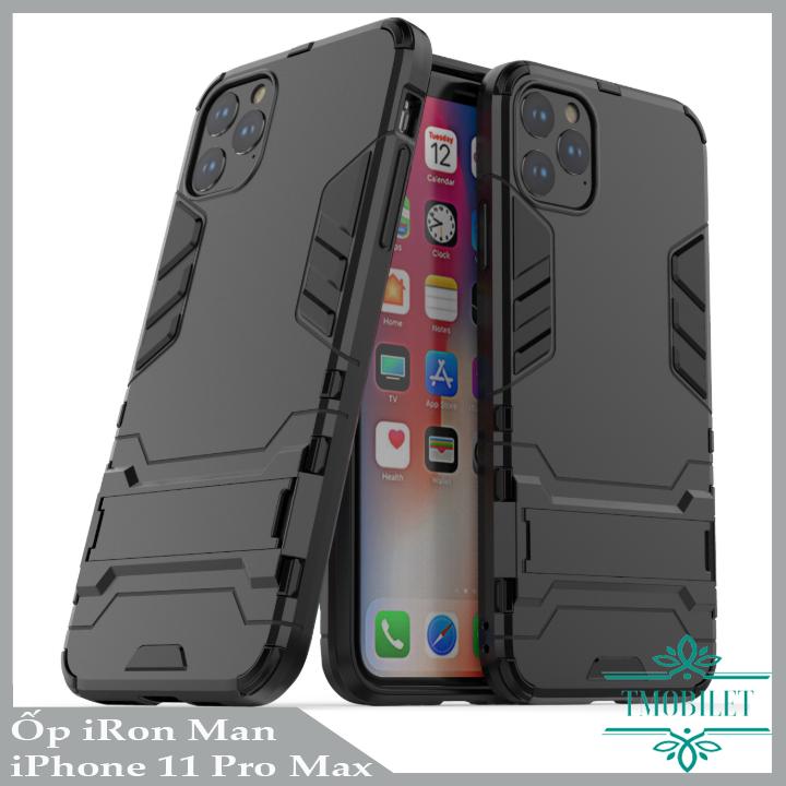 Apple Iphone 11 Pro Max Ốp Lưng iRon Man Chống Sốc Bảo Vệ Điện Thoại Có Chân Chống Xem Video