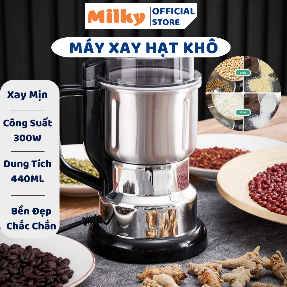 Máy xay hạt khô, ngũ cốc, gia vị đa năng Máy xay 4- 6 lưỡi xin sò- Máy xay tiêu cực nhanh và tiện lợi