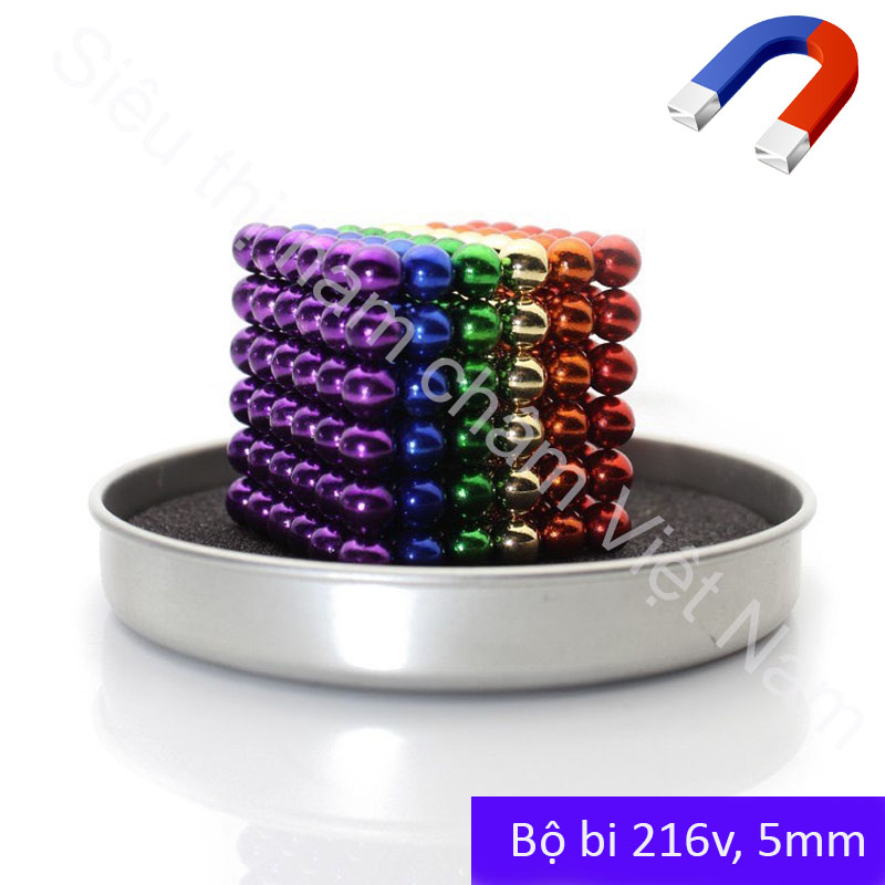 Bộ bi nam châm tạo hình 216 viên nam châm nhiều màu sắc