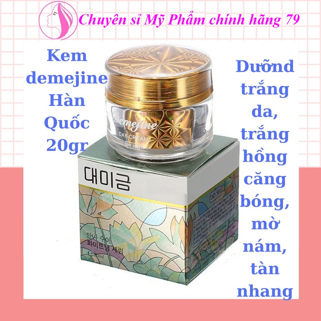 [Freeshipmax] Kem mụn, nám, tàn nhang, combo ngày đêm kem Demejine Hàn Quốc, Kem dưỡng da