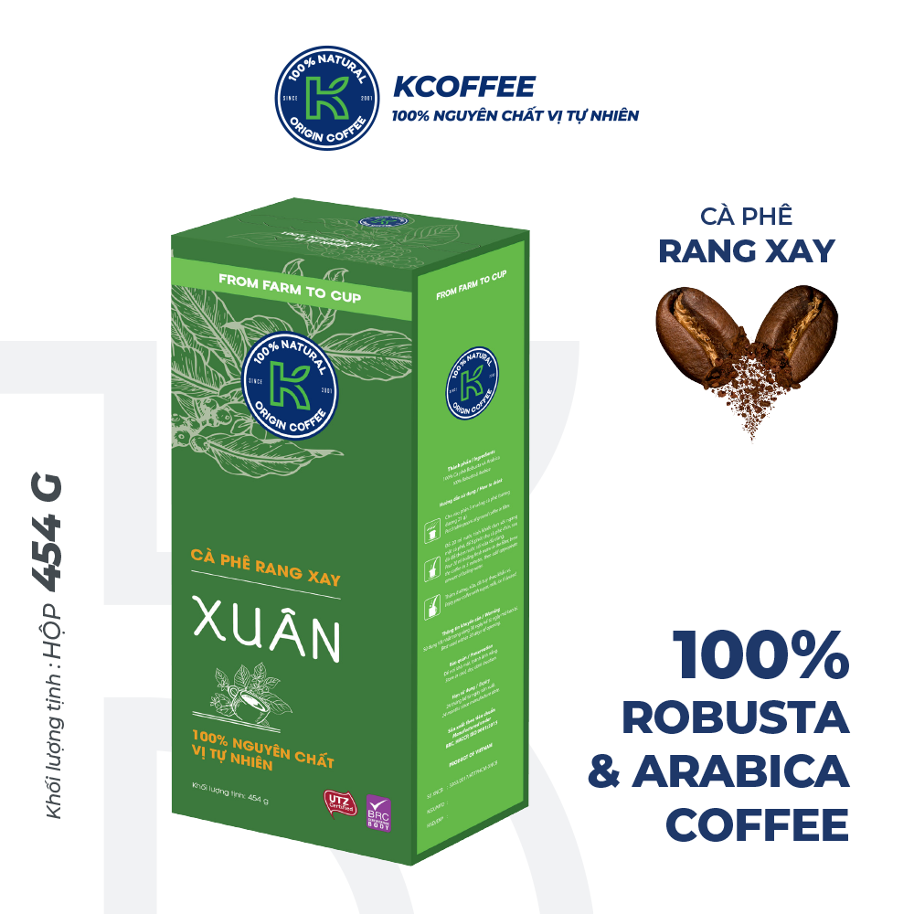 Cà Phê Rang Xay K Xuân Thương Hiệu K Coffee Hộp 454g
