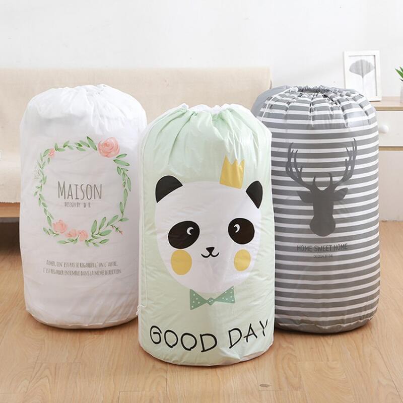Combo 3 Túi đựng chăn màn, quần áo đa năng chống ẩm, khung tròn dây rút ( giao màu ngẫu nhiên )