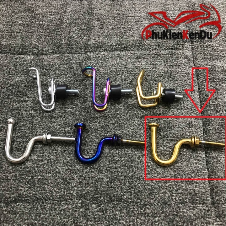 Móc treo đồ xe máy TITAN, 7 MÀU, móc đồ BIKER, Loại chữ U, loại kẹp, loại móc Câu, kim loại cứng cáp cam kết chất lượng