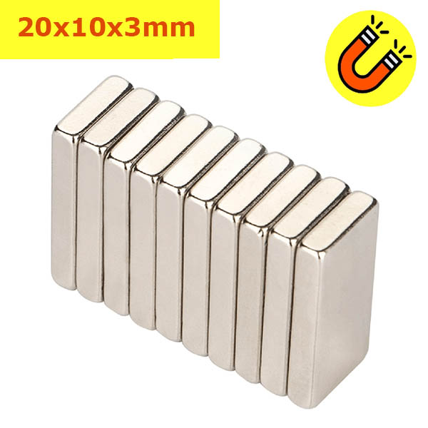 Nam châm đất hiếm 20x10x3mm loại nam châm vĩnh cửu giá 1 viên