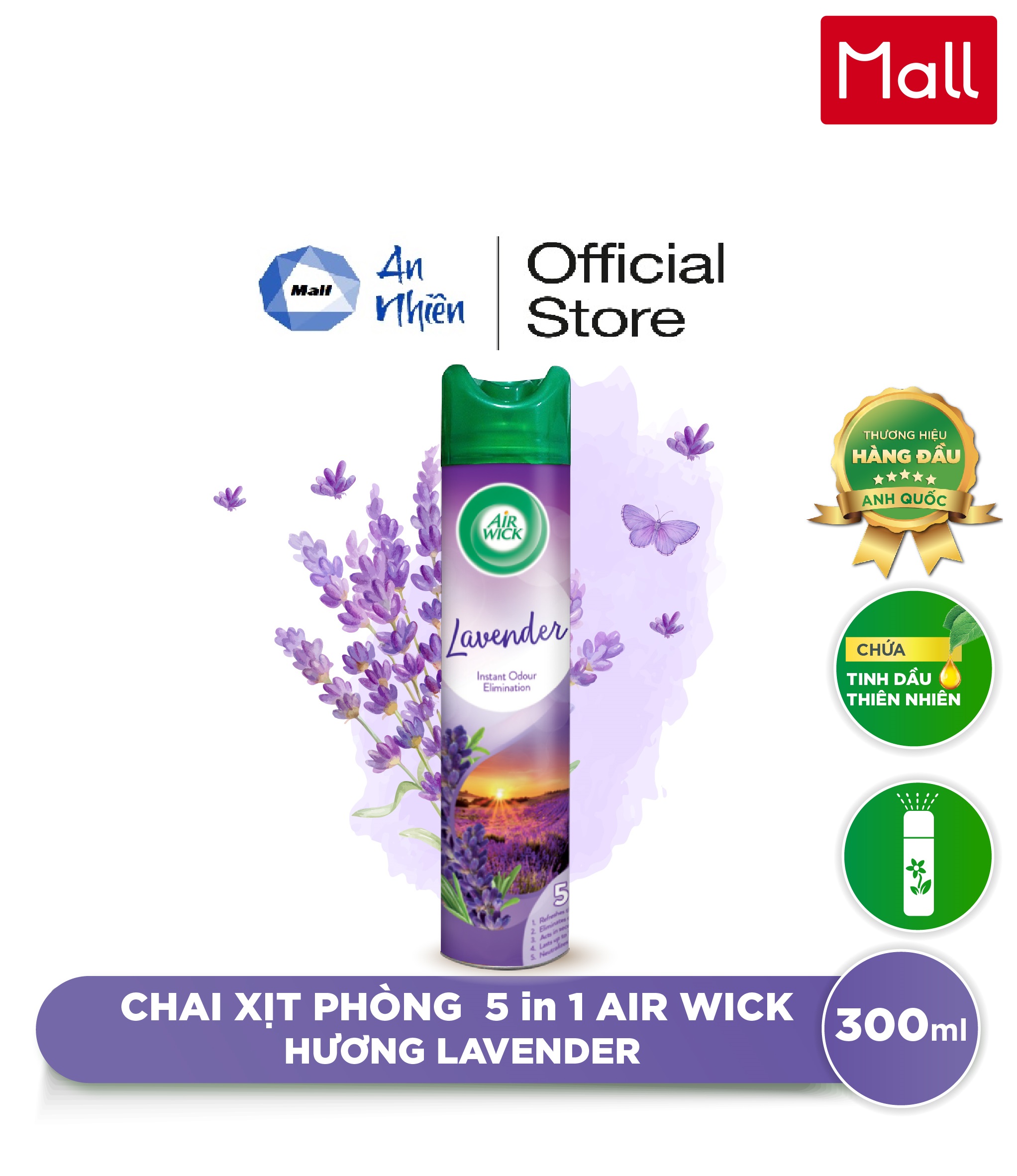 Xịt Phòng Nước Hoa Lavender Spray Perfume 300ml - Mẫu mới