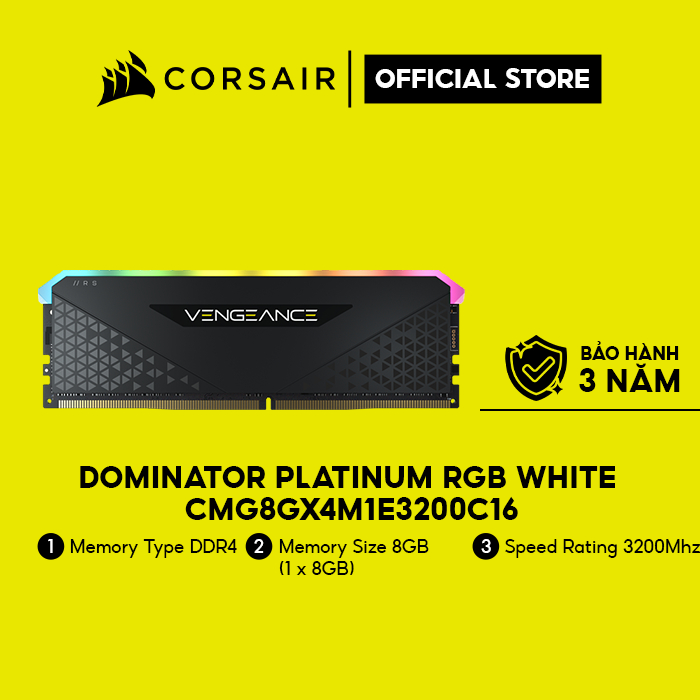 Ram pc corsair vengeance rs rgb cmg8gx4m1e3200c16 8gb ddr4 3200mhz