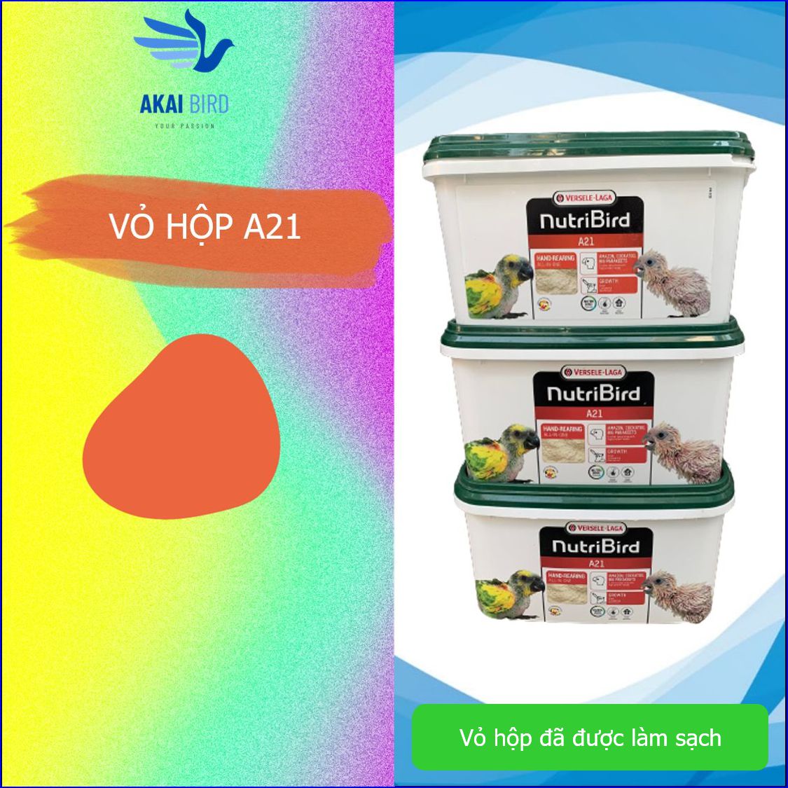 Vỏ hộp a21 dùng để nuôi vẹt non