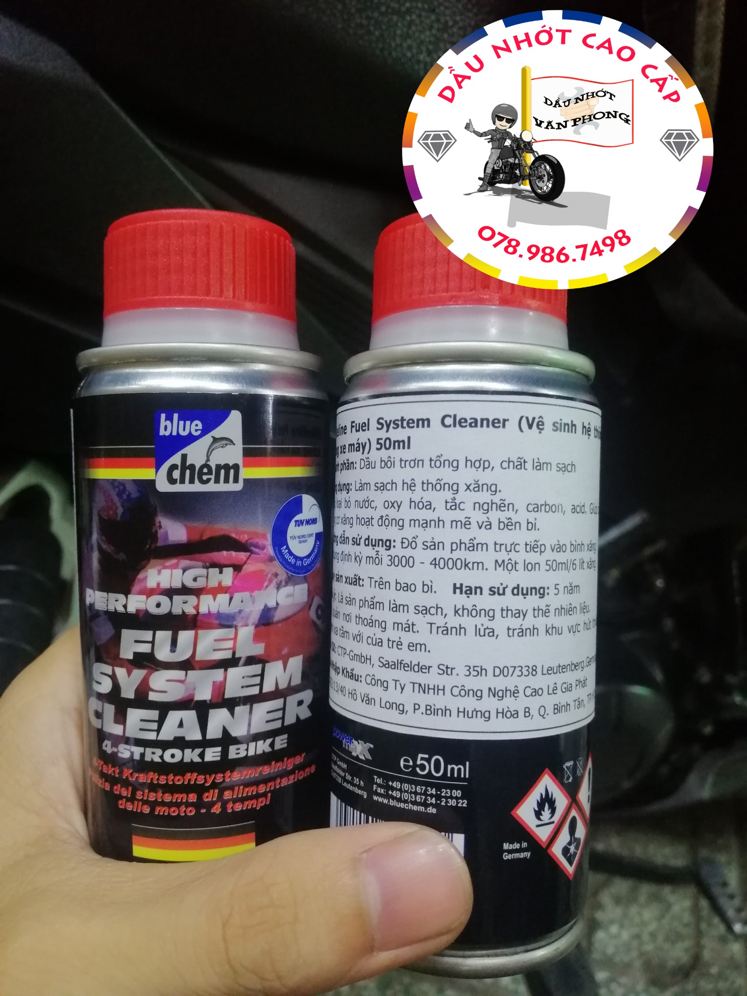 Vệ sinh hệ thống xăng xe máy BLUECHEM FUEL SYSTEM CLEANER-50ML