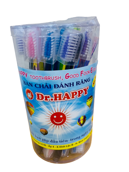 Bàn chải đánh răng dr happy nguyên lon 25 cây