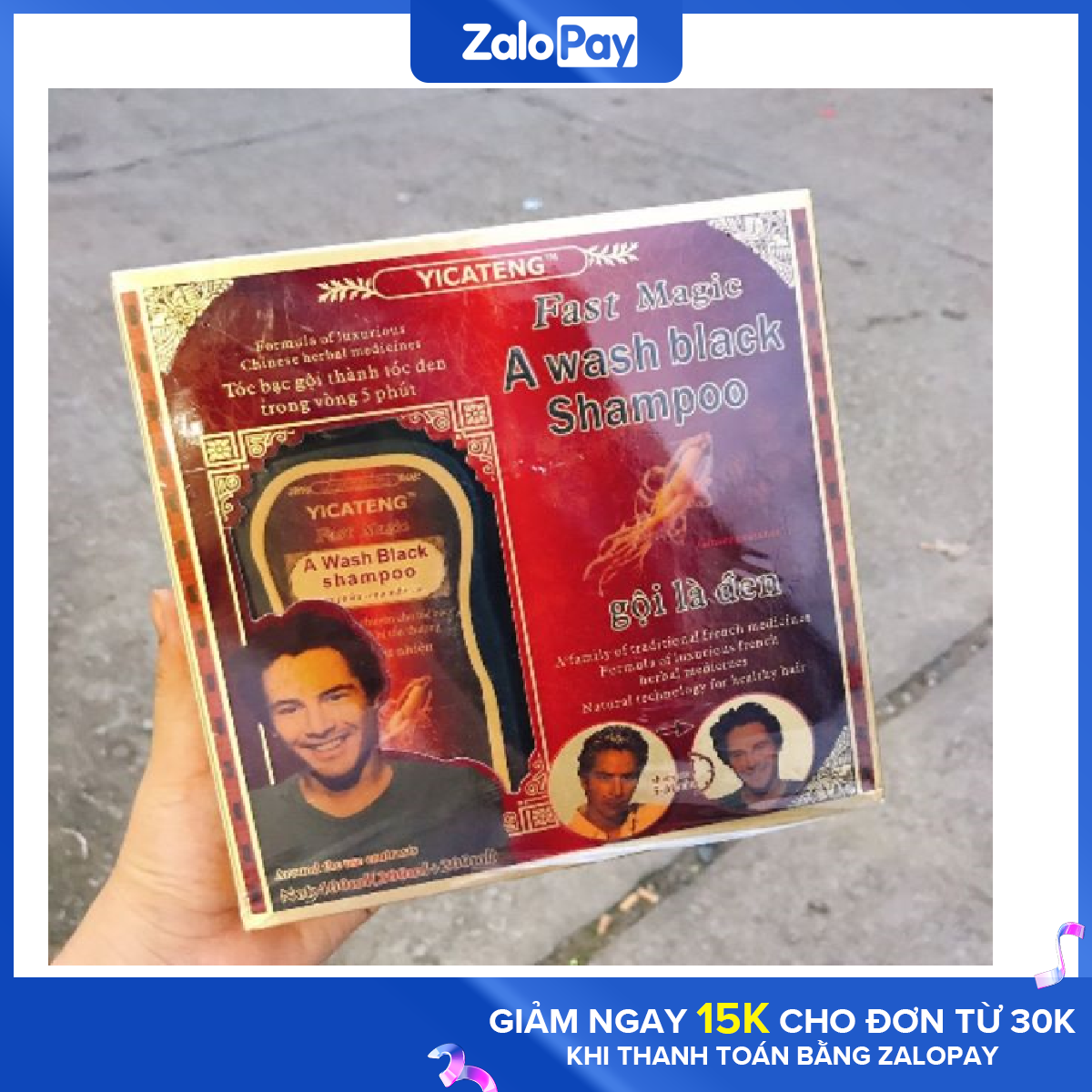 Hộp 2 chai Gội là Đen Yicateng - Fast Magic A Wash Back Shampoo 400ml