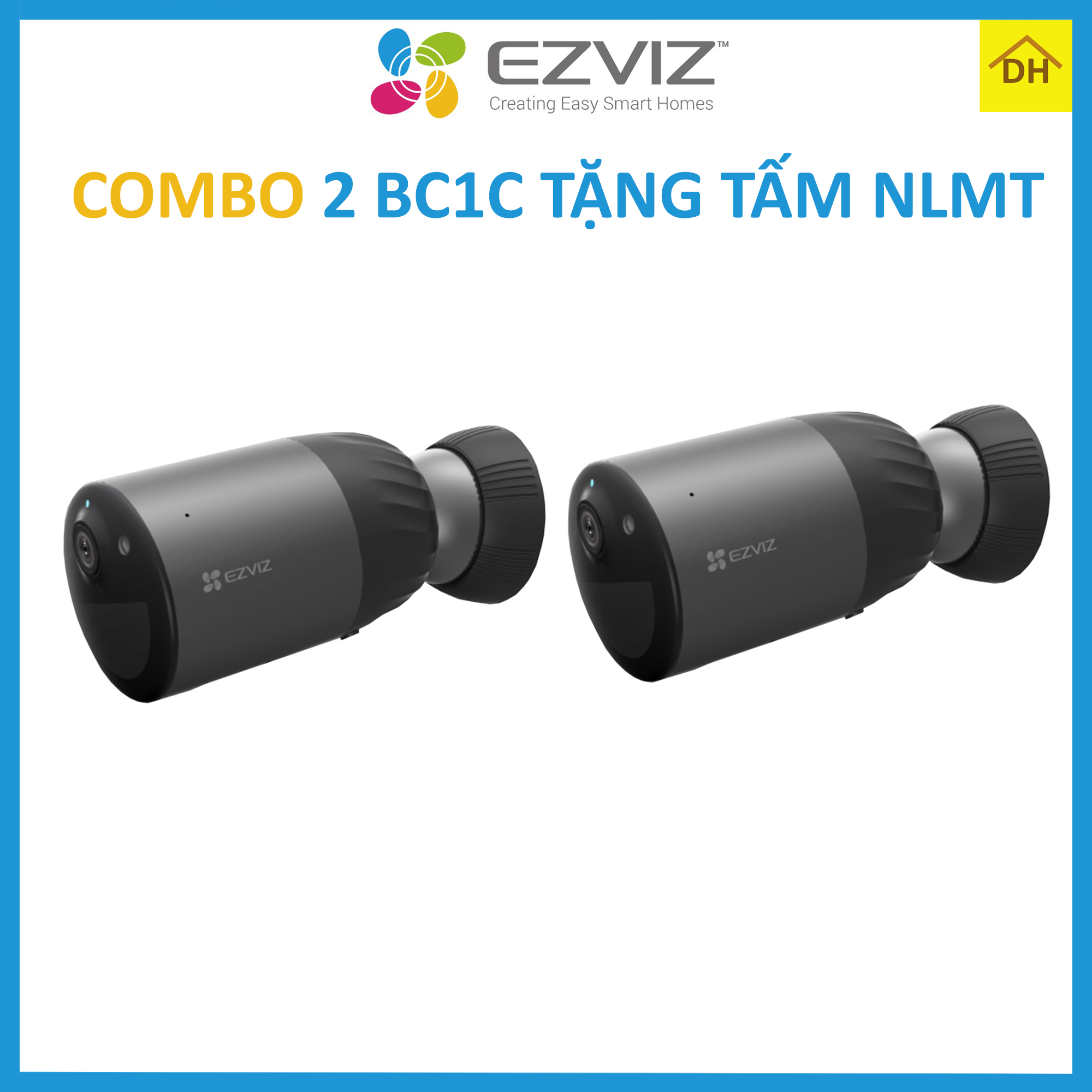 Combo 2 camera ezviz bc1c fhd 1080p chạy bằng pin nlmt- đàm thoại 2 chiều- ban đêm có màu- chống nước- wifi ngoài trời chính hãng