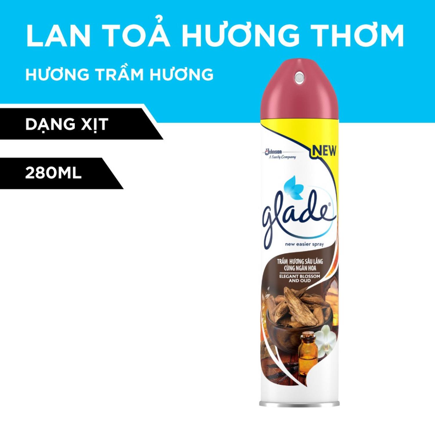 Glade xịt thơm phòng hương trầm hương 280ml
