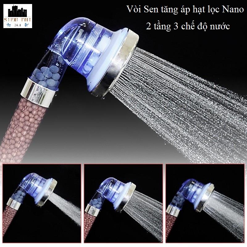 Vòi sen tắm vòi sen tăng áp hạt lọc Nano 2 tầng 3 chế độ điều chỉnh massage cực sảng khoái ( Bảo hành 12 tháng – 1 đổi 1 trong 7 ngày ) Phù hợp với mọi loại dây sen Dễ dàng lắp đặt không cần gọi thợ.