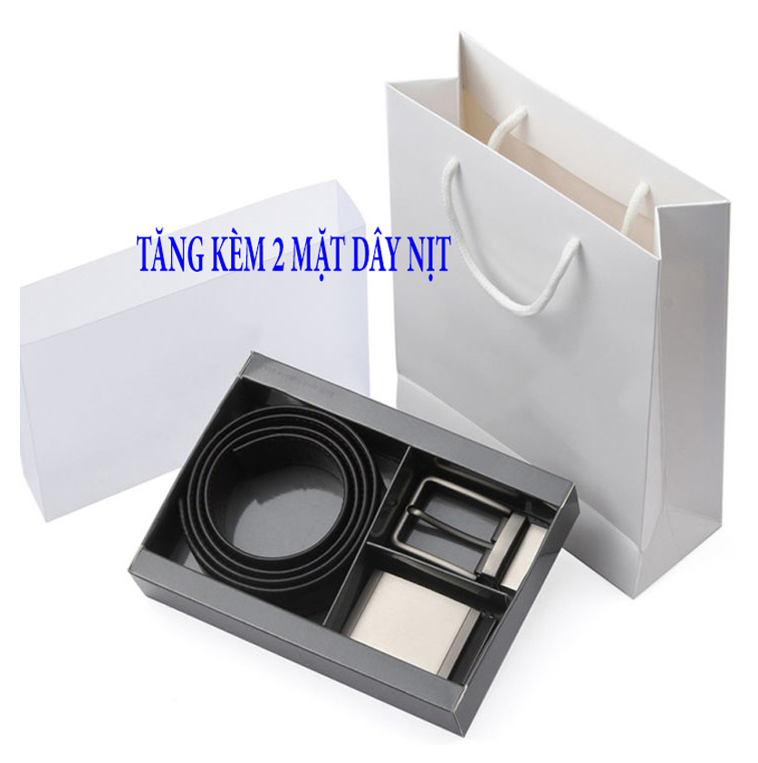 Thắt lưng nam tặng kèm 2 mặt cao cấp, Dây nịt nam cao cấp, Dây nịt nam 2 mặt