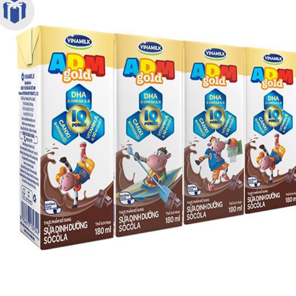 Sữa Tiệt Trùng Socola ADM Vinamilk lốc 4 hộp x 180ml/hộp