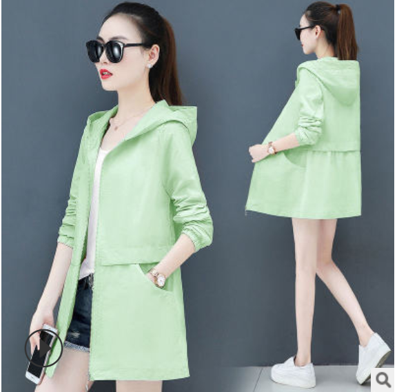Áo khoác gió mỏng có mũ phong cách Hàn Quốc
