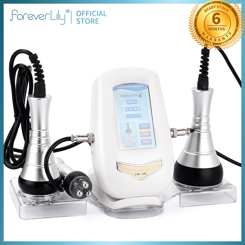 foreverlily Máy Làm Đẹp Giảm Cân Siêu Âm Cavitation 3 Trong 1 40K Máy Mát Xa Đa Năng Giảm Béo Làm Săn Chắc Da RF Trẻ Hóa Toàn Thân Máy Mát Xa Chố [GD]ng Nhăn