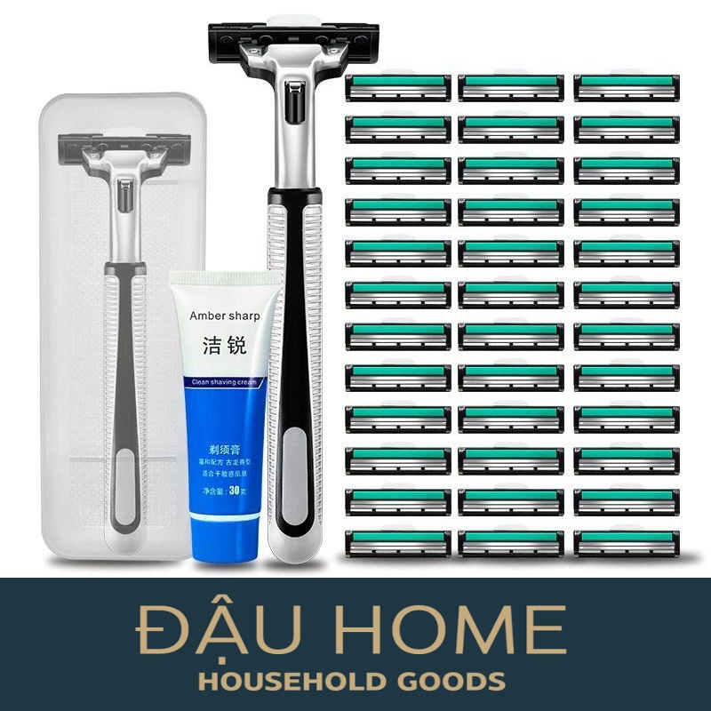Bộ cạo râu 36 món kèm 36 lưỡi dao cạo kéo, 1 cây dao cạo, 1 tuyp kem cạo râu