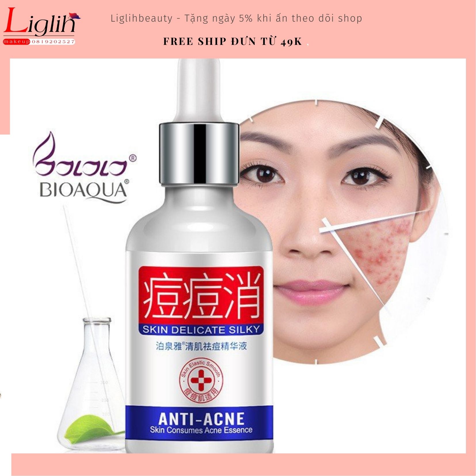Serum cho da mụn Bioaqua Anti ACNE BAA1 30ml