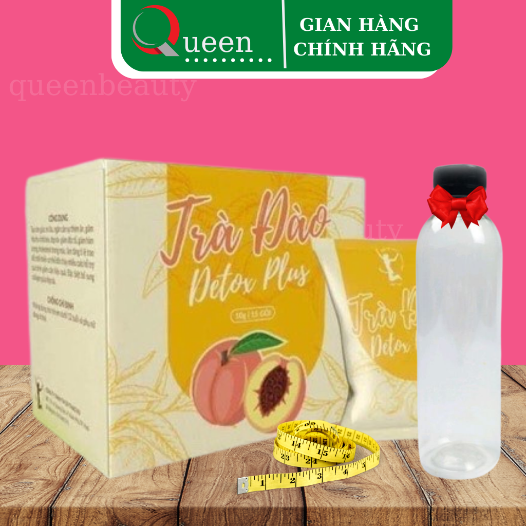 Trà đào giảm cân detox plus giảm mỡ hiệu quả, ngon, thơm hộp 15 gói kelly detox