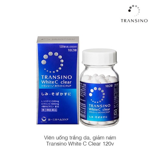 [ Hàng Chính Hãng ] Viên uống Transino White C Clear 120 viên làm trắng da giảm thâm nám an toàn từ bên trong Nhật Bản