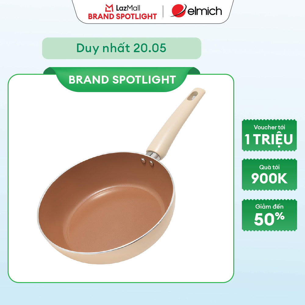 (Chỉ 15-17.07)Chảo chống dính Ceramic Elmich Mocha EL5991MC