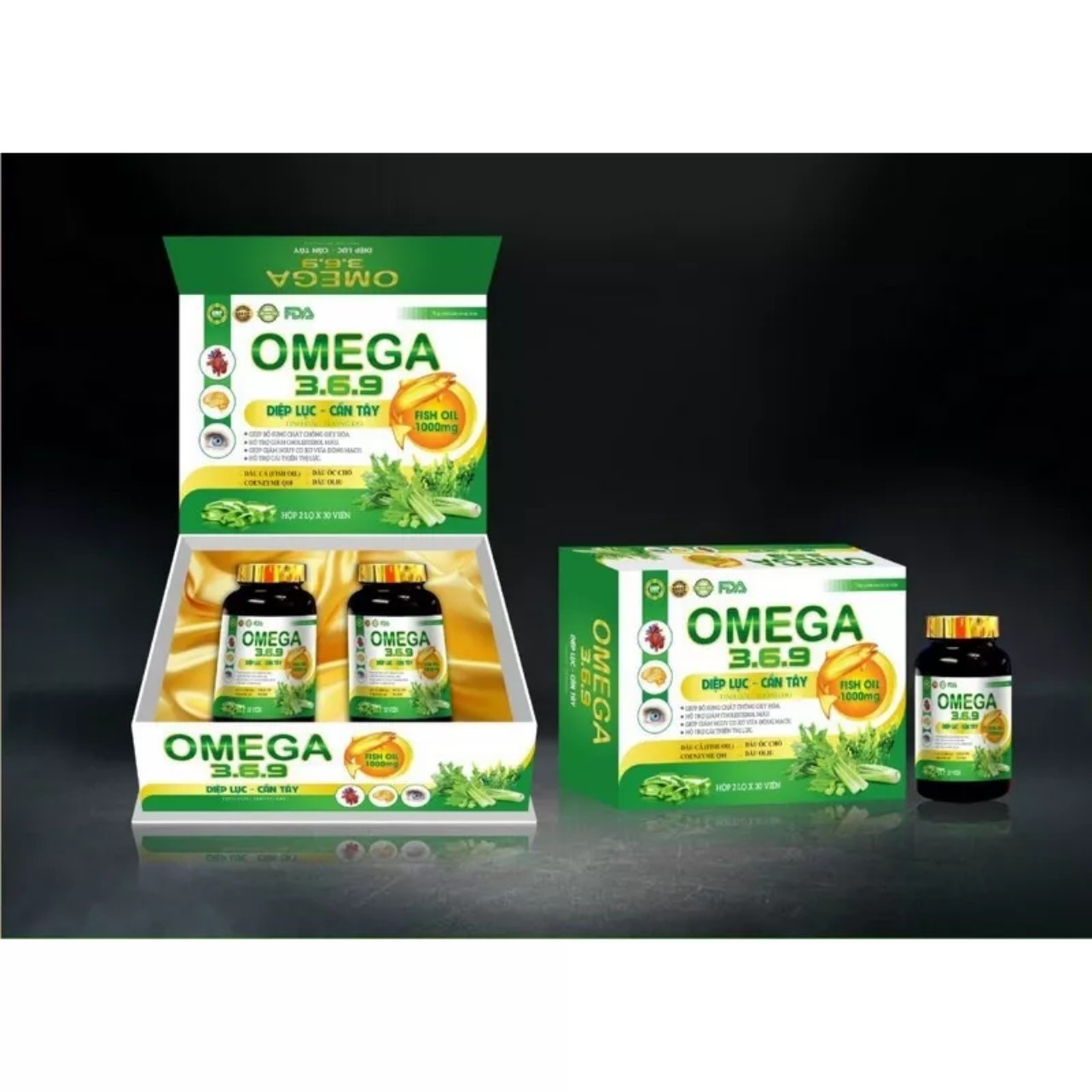 Omega 369 Diệp lục cần tây tinh dầu thông đỏ giúp tăng thị lực