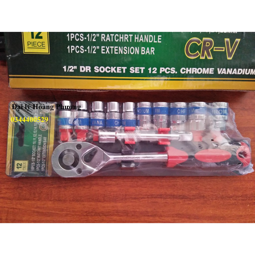Bộ Khẩu Tuýp Sửa Xe Máy 12 Chi Tiết Thép Crv Cao Cấp Tiêu Chuẩn Đức