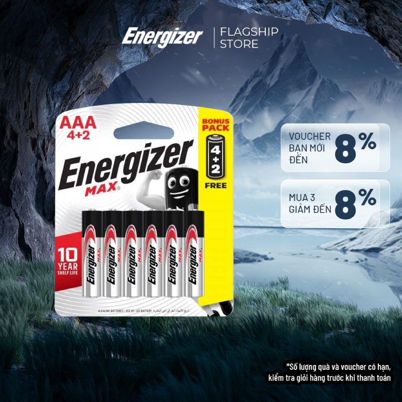 Pin aaa energizer max e92 bp4+2 - vỉ 4 tặng 2