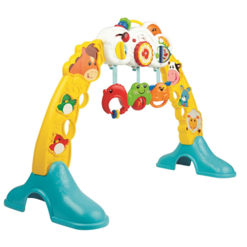 Kệ Chữ A đồ chơi đa năng, treo thành cũi có nhạc 3 in 1 hình động vật Winfun 0853 - Đồ chơi cho bé sơ sinh tới 1 tuổi
