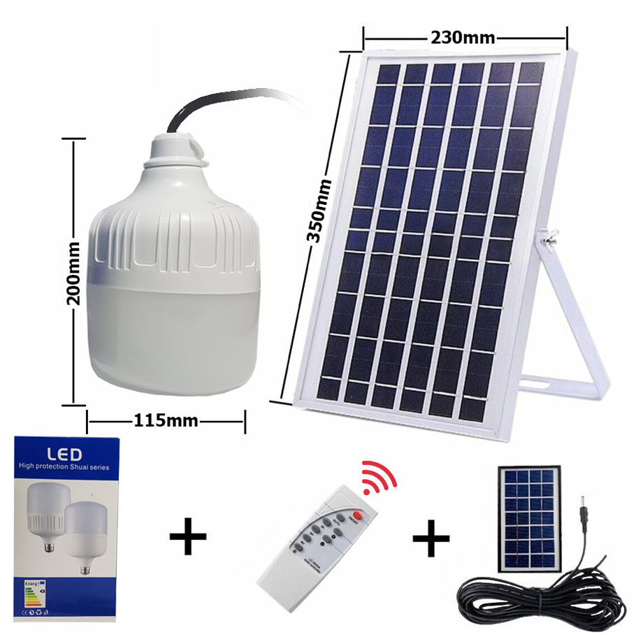 Đèn búp tích điện năng lượng mặt trời ánh sáng trắng- Công suất 100W loại tốt